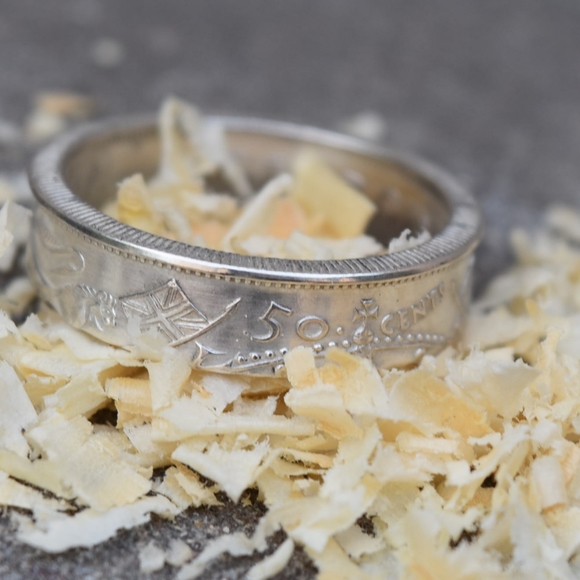 NEW Handmade 1963 Canadian 50 Cent Ring - Picture 2 of 3